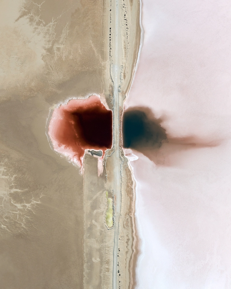 Photographie aérienne d'une mine de gypse en Australie occidentale