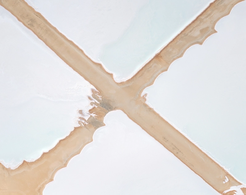 Aerial photography of a salt mining in Western Australia