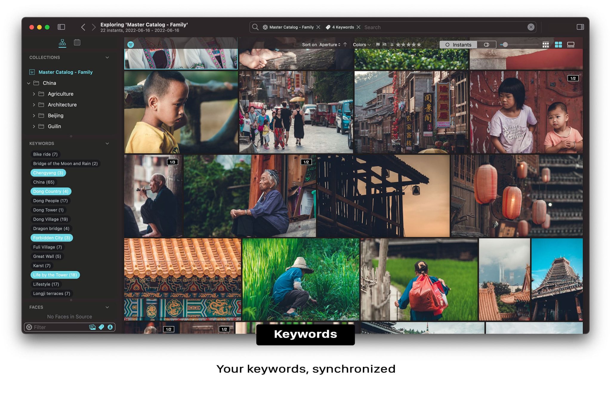 Peakto, keywords synchronization.