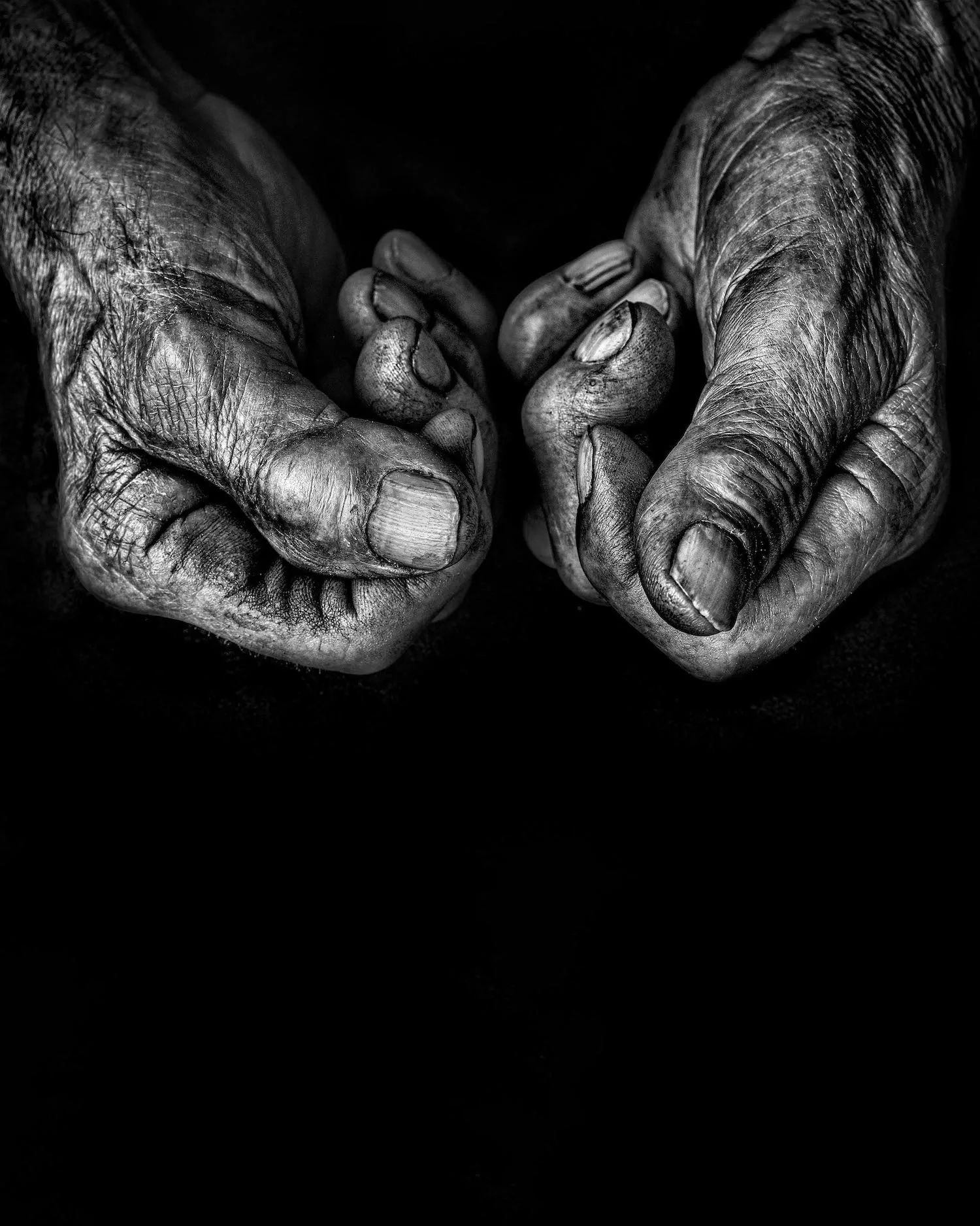 black and white hand photography