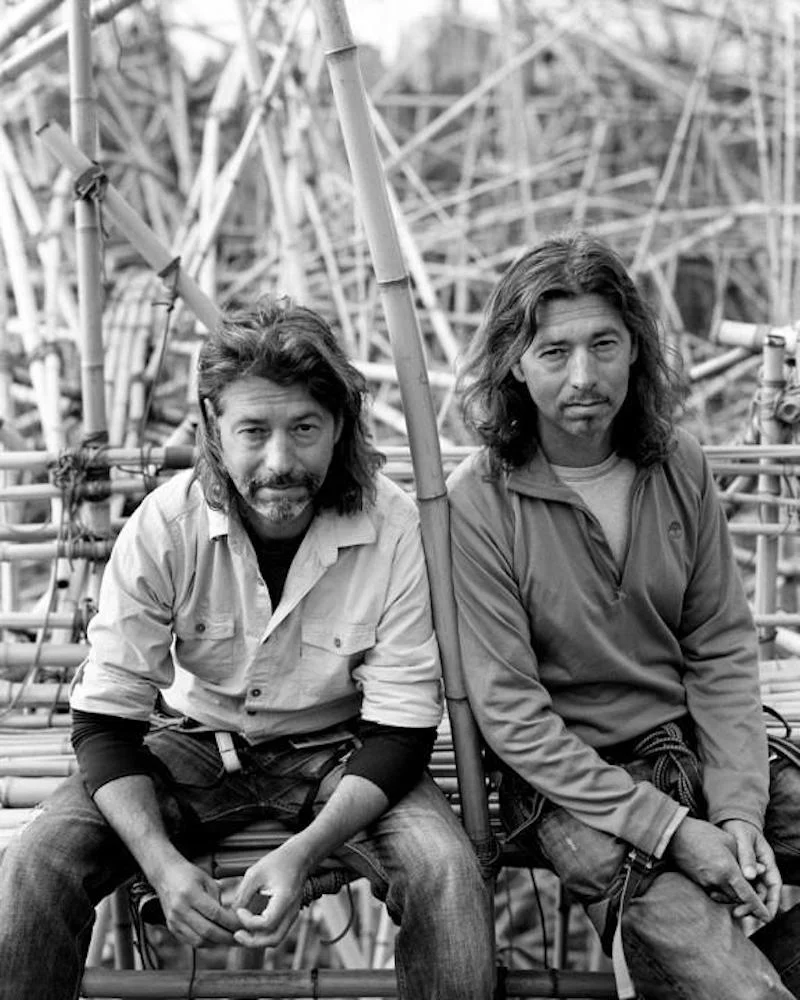 Portrait of two men, taken by Doug and Mike Starn, to illustrate another style for photographers