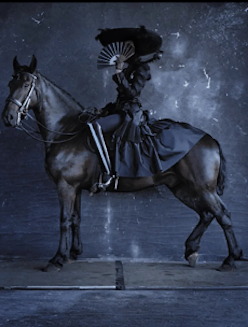 L'homme sur un cheval, représentant des émotions avec la photographie