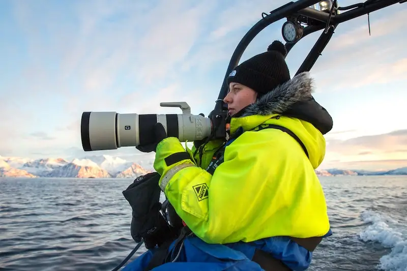 Portrait of Lana Tannir, World Wnimal Wrotection ambassador, on expedition in Northern Norway