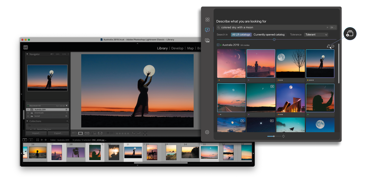 Plugin Peakto Search pour Lightroom - Créer des collections