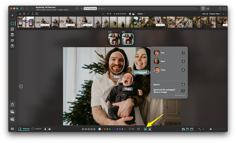 The layout of Peakto’s photo management software: People Identification Peakto in Photos