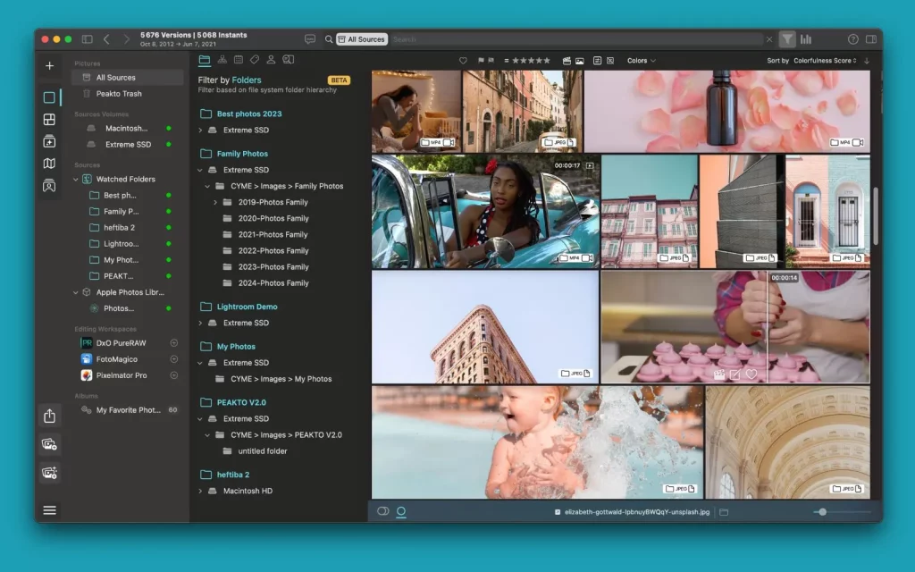 Screenflow Peakto Media Asset Manager: modify folders