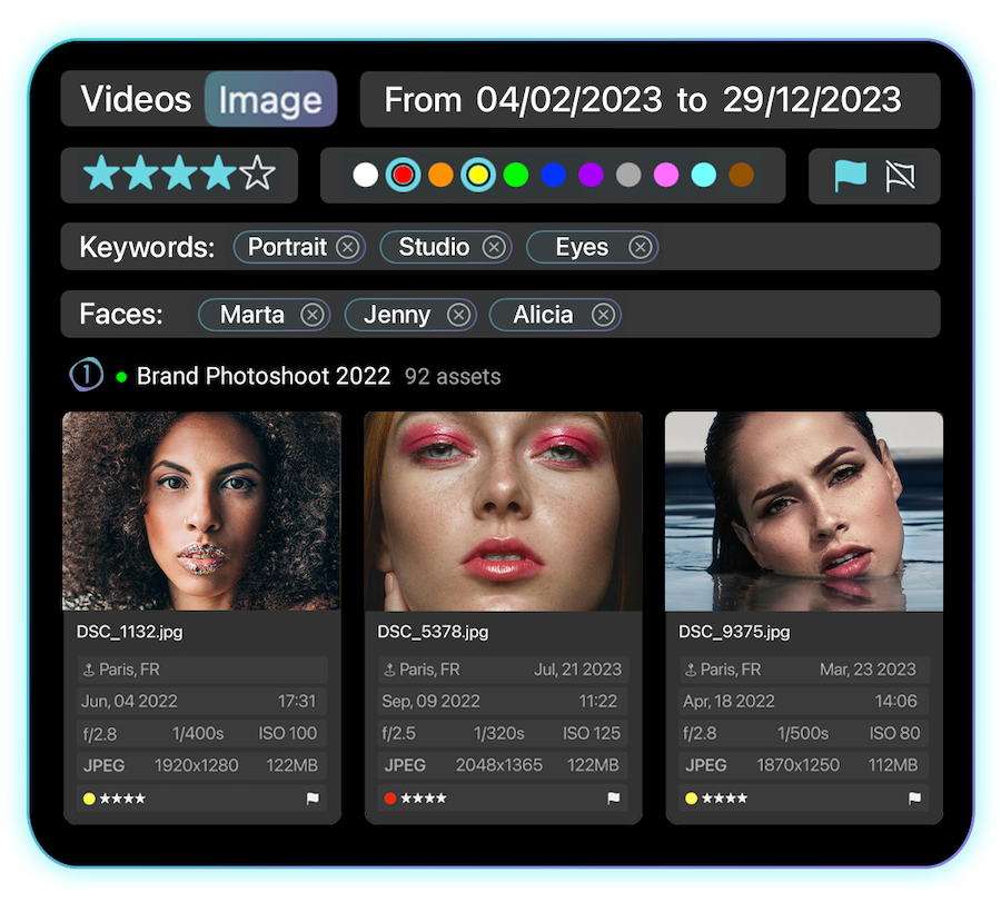 Metadata Search Feature in Peakto Search for Capture One