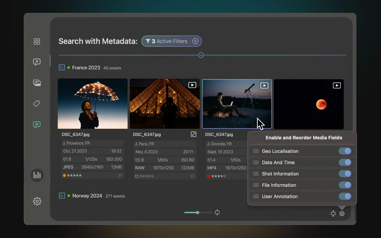 New Metadata Display in Peakto Search for Lightroom and Capture One