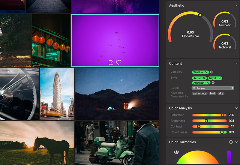Analyse esthétique par IA dans Peakto - 03
