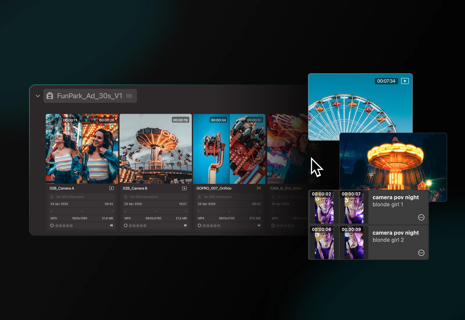 Video Bins in Peakto - 01