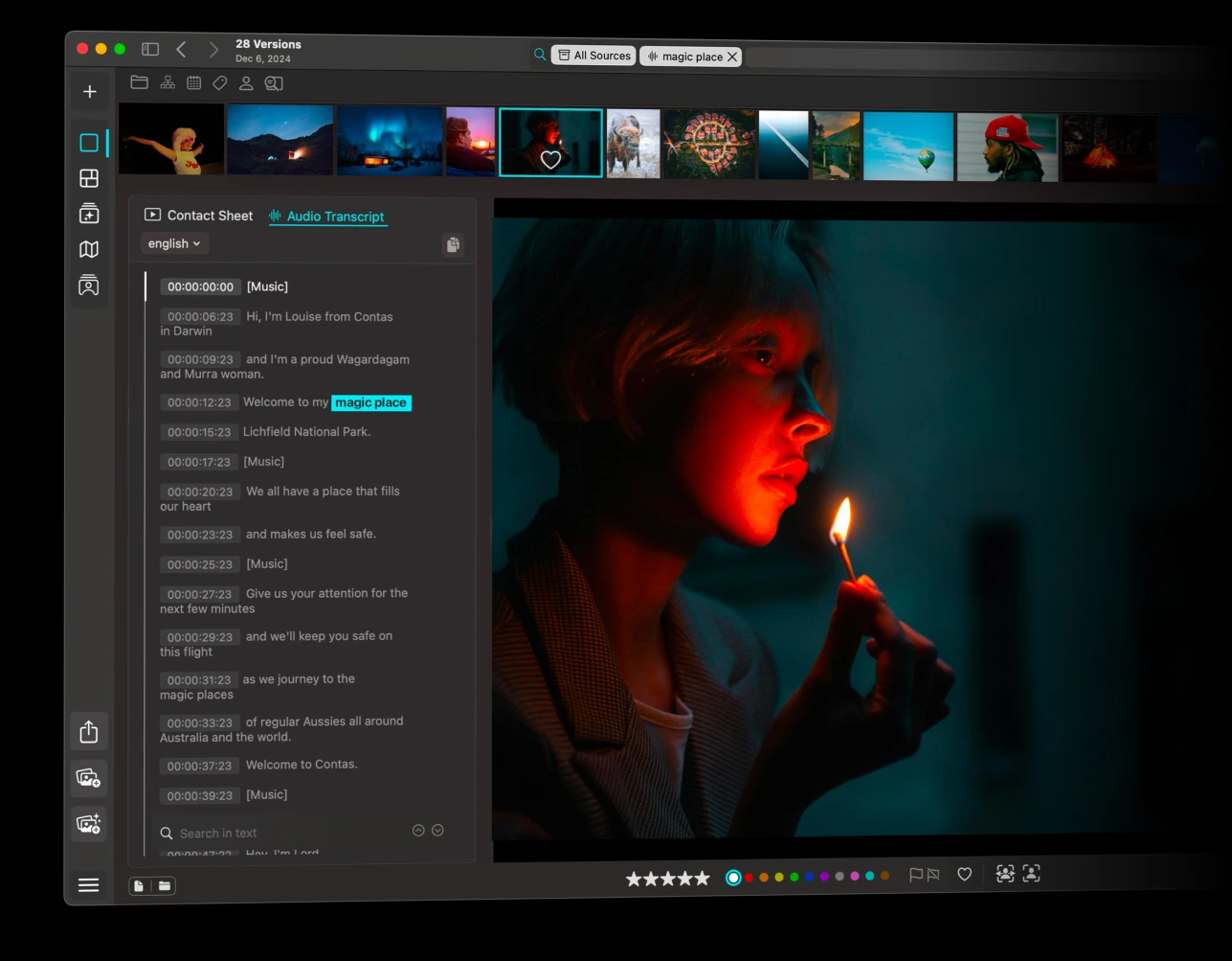 Transcription Audio dans Peakto