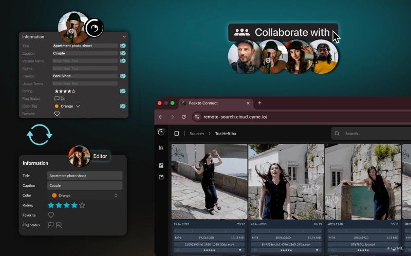 Collaboration et gestion multi-utilisateurs des vidéos avec Peakto Connect